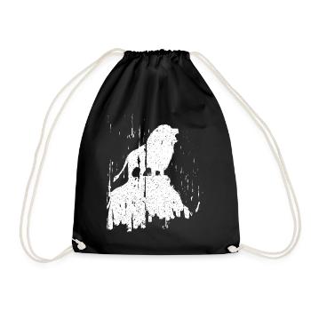 Jesus Lion Judah Faith Christian God Worship - Drawstring Bag - black - Front