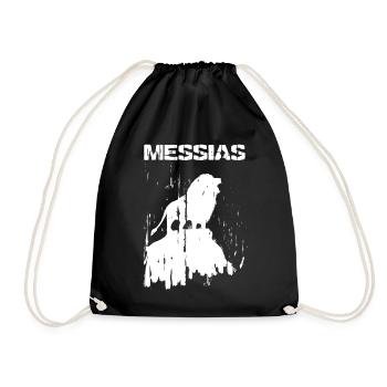 Messiah Leo Jesus God Savior Bible Faith - Drawstring Bag - black - Front
