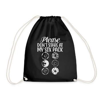 Please Don't Stare At My Sixpack - Turnbeutel - Schwarz - Vorne