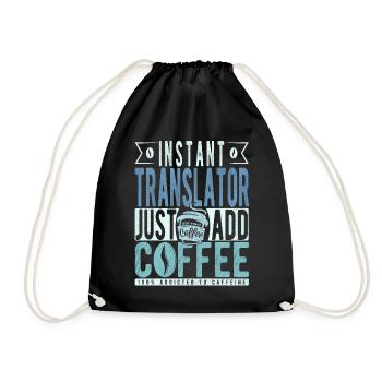 Dicton de café traducteur - Sac de sport léger - noir - Devant