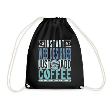 Webdesigner Kaffee Spruch - Turnbeutel - Schwarz - Vorne