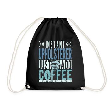 Upholstered coffee saying - Drawstring Bag - black - Front