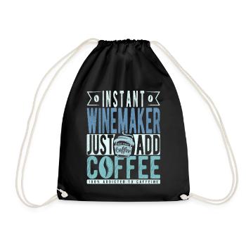 Winegrower coffee saying - Drawstring Bag - black - Front