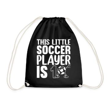 Anniversaire de football - Ce petit joueur de football a 10 ans - Sac de sport léger - noir - Devant