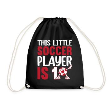 Soccer Kids 10 Birthday - This Little Soccer Playe - Turnbeutel - Schwarz - Vorne