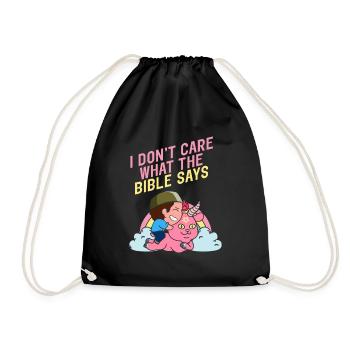 I Don't Care What The Bible Says Satanism Goat - Drawstring Bag - black - Front
