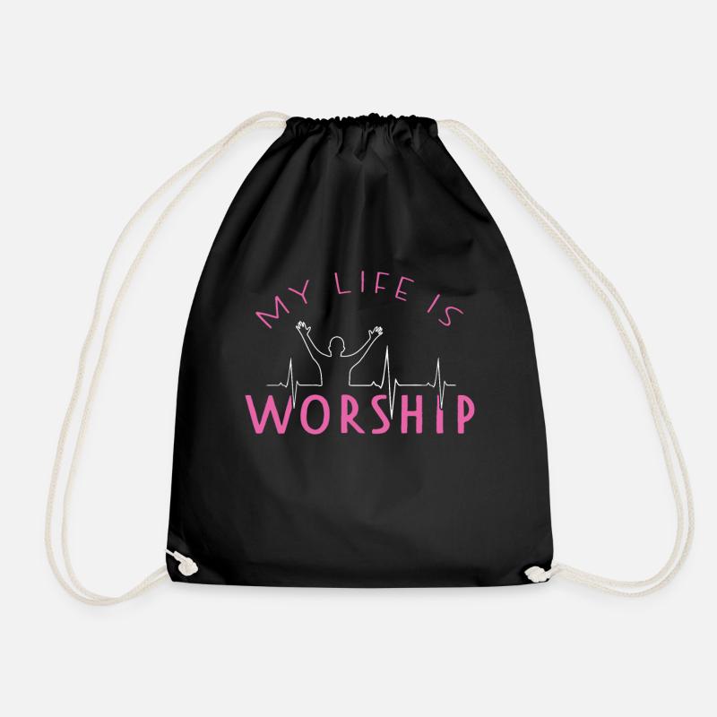 Worship Lobpreis Herzschlag Kirche Evangelisch - Turnbeutel - Schwarz