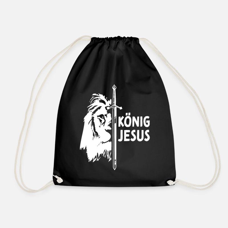 König Jesus Löwe Juda Gott Christen Christlich - Turnbeutel - Schwarz