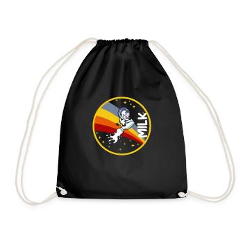 Milch Kuh Flasche Weltraum Astronaut Milchstraße - Turnbeutel - Schwarz - Vorne