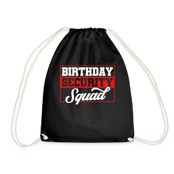 Birthday Security Squad - Turnbeutel - Schwarz - Vorne