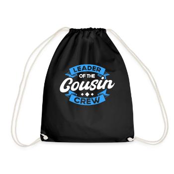 Leader Of The Cousin Crew - Drawstring Bag - black - Front