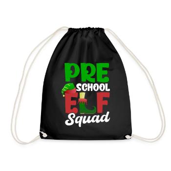 Pre Schol Christmas Elf Squad - Turnbeutel - Schwarz - Vorne