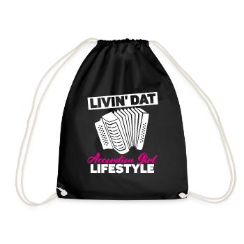 Livin' Dat Accordion Girl Lifestyle Akkordeon - Turnbeutel - Schwarz - Vorne