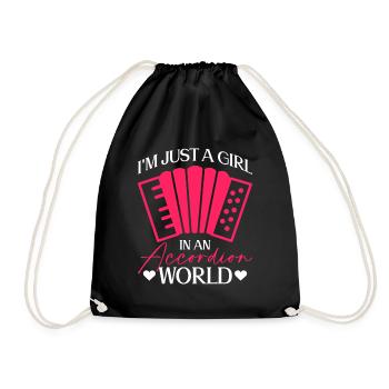 Je ne suis qu’une fille dans un monde d’accordéon - Akkordeon - Sac de sport léger - noir - Devant