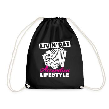 Livin' Dat Accordion Lifestyle Akkordeon - Turnbeutel - Schwarz - Vorne