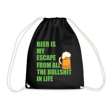 La bière est mon échappatoire à toutes les conneries de la vie - Sac de sport léger - noir - Devant