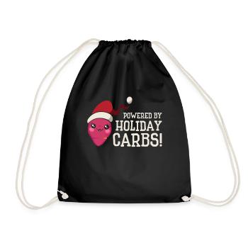 Christmas Vegetable Santa Claus Holiday Potato - Drawstring Bag - black - Front