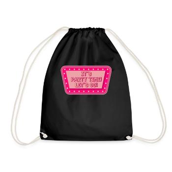 Party Time Retro Light Glowing Street Sign - Sac de sport léger - noir - Devant