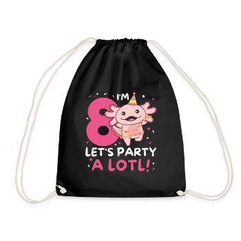 8ème anniversaire axolotl huit ans axolotls sucrés - Sac de sport léger - noir - Devant