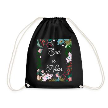 La fin est proche de drôles floraux colorés - Sac de sport léger - noir - Devant