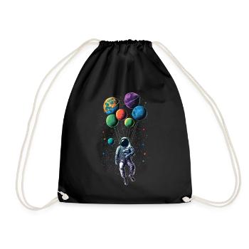 Astronaute volant dans l’espace sur des ballons - Sac de sport léger - noir - Devant