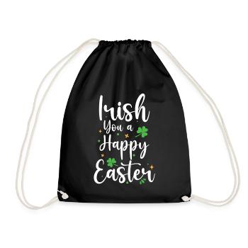 Irish You Happy Easter Holidays Green Clover - Drawstring Bag - black - Front