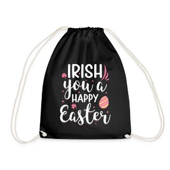 Irish You Happy Easter Holidays Pink Shamrock - Drawstring Bag - black - Front