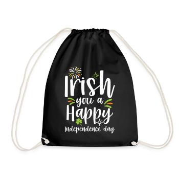 Irish You A Happy Independence Day Green - Drawstring Bag - black - Front