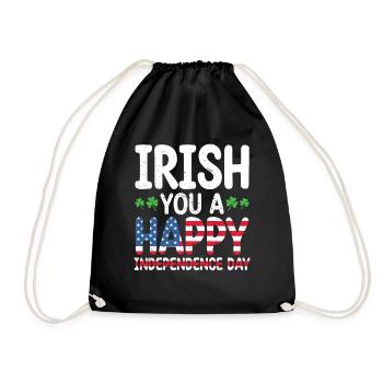 Irish You A Happy Independence Day American - Drawstring Bag - black - Front