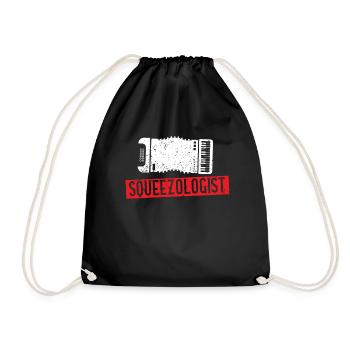 Squeezologist - accordion player accordionist - Drawstring Bag - black - Front