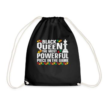 Black History Black Queen Chess African American - Turnbeutel - Schwarz - Vorne