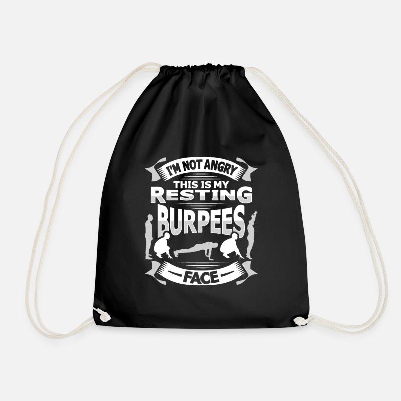 Burpees - Drawstring Bag - black