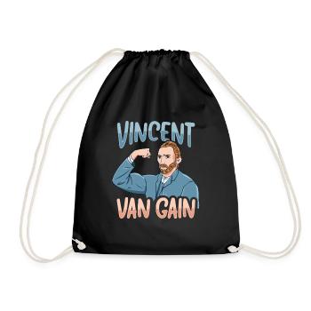 Vincent Van Gain Van Gogh Art lover - Drawstring Bag - black - Front