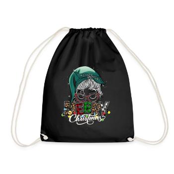 Merry Christmas Christmas Elf Outfit - Drawstring Bag - black - Front
