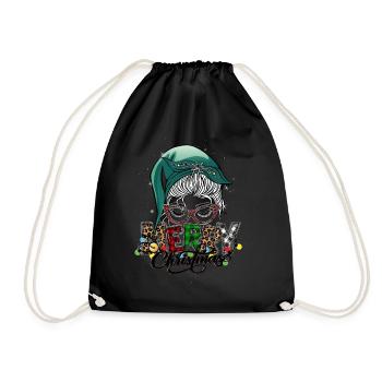 Merry Christmas Christmas Elf Outfit - Drawstring Bag - black - Front