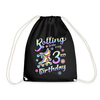 Roulant dans mon 3ème anniversaire roller skater inline - Sac de sport léger - noir - Devant