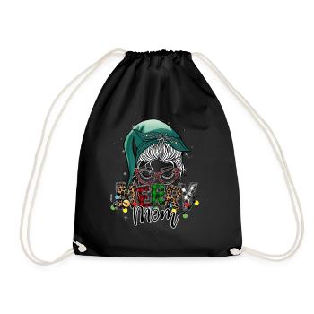 Merry Christmas Christmas Elf Outfit - Drawstring Bag - black - Front