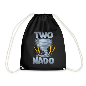 Zwei-nado warning 2nd birthday | Tornado - Drawstring Bag - black - Front