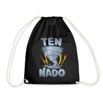 Ten-nado warning 10th birthday | Tornado - Drawstring Bag - black - Front