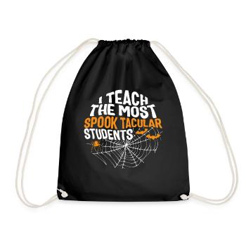 Halloween Lehrer-Shirt, ich unterrichte am meisten - Turnbeutel - Schwarz - Vorne