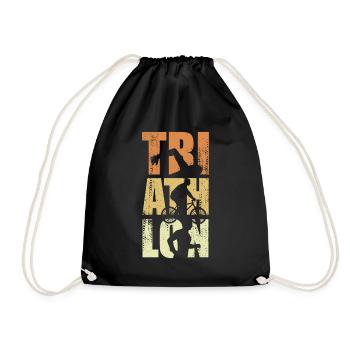 Fun Triathlon Event - Drawstring Bag - black - Front