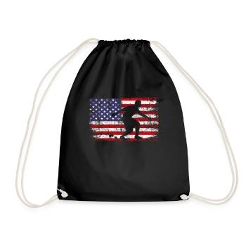 Bocce ball american flag, bocce ball - Turnbeutel - Schwarz - Vorne