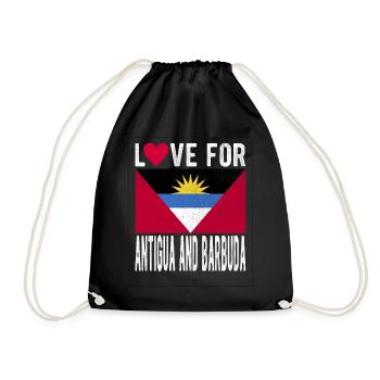 Antigua and Barbuda Souvenir - Drawstring Bag - black - Front