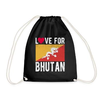 Bhutan Souvenir - Drawstring Bag - black - Front