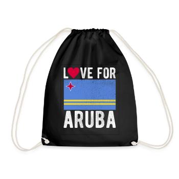 Aruba Souvenir - Turnbeutel - Schwarz - Vorne
