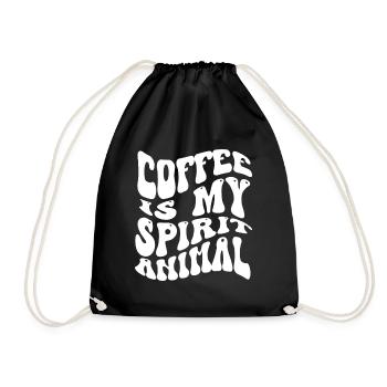 Coffee Is My Spirit Animal - Drawstring Bag - black - Front