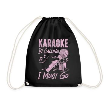 Karaoke Singer Vintage Karaoke Is - Drawstring Bag - black - Front
