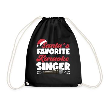 Karaoke Singer Christmas Santa's - Turnbeutel - Schwarz - Vorne