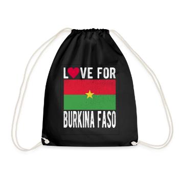 Burkina Faso Souvenir - Drawstring Bag - black - Front