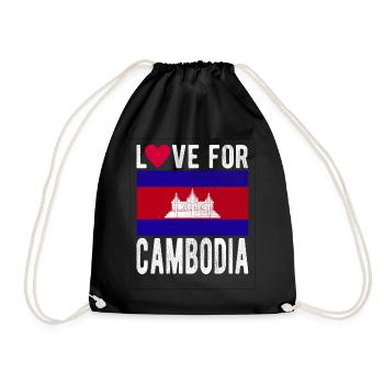 Cambodia Souvenir - Drawstring Bag - black - Front